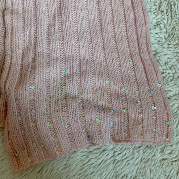 Pink NYC scarf with iridescent sequins K - Picture 4 of 4